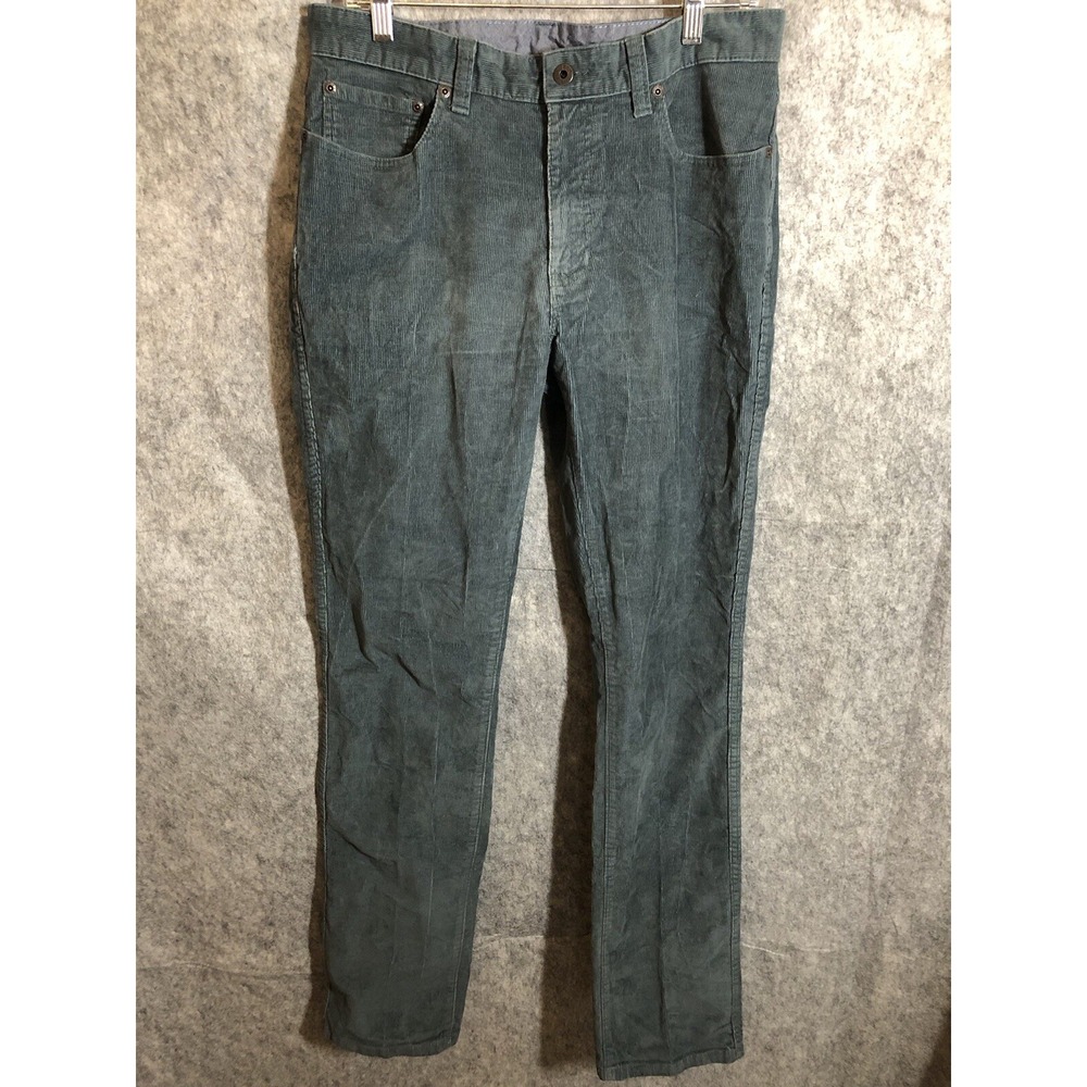 L.L. Bean Pants Men 33x34 Gray Country Corduroy Stretch Career Casual Classic